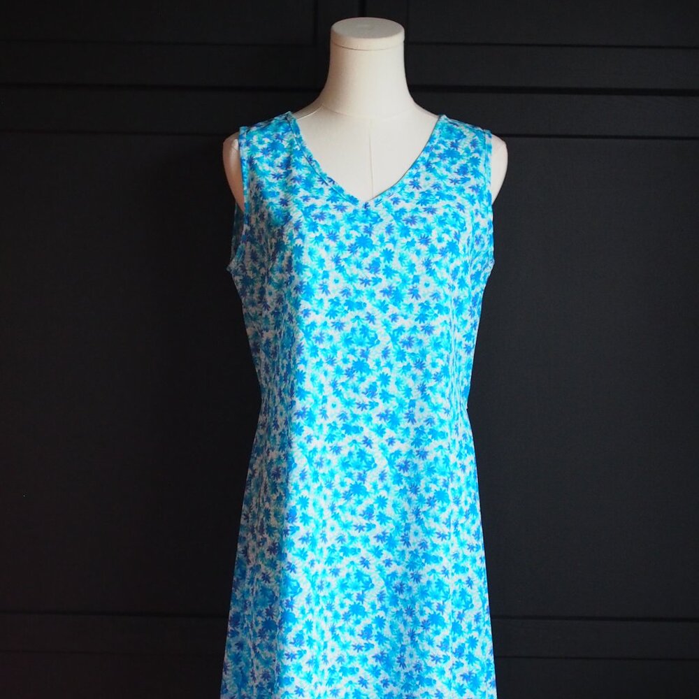 Caroll Read | Vintage Sleeveless Floral Dress w Waist Tie